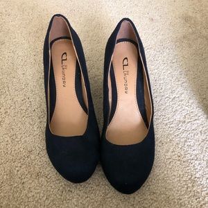 navy blue wedges